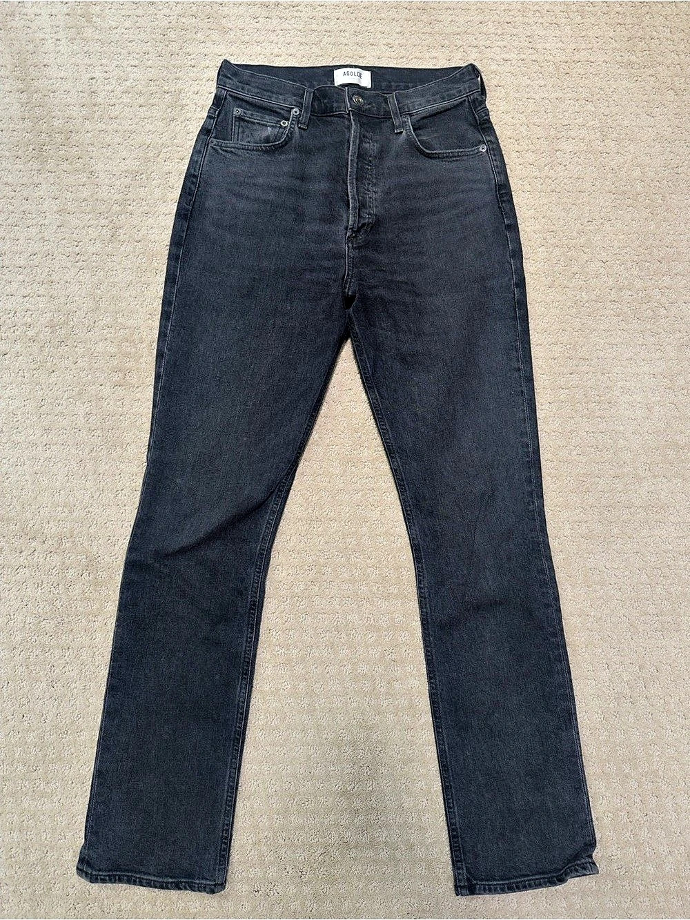 AGOLDE Freya High Rise Slim Jeans Washed Black Size 27
